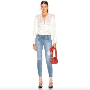GRLFRND Kendall distressed crop jeans denim size 24